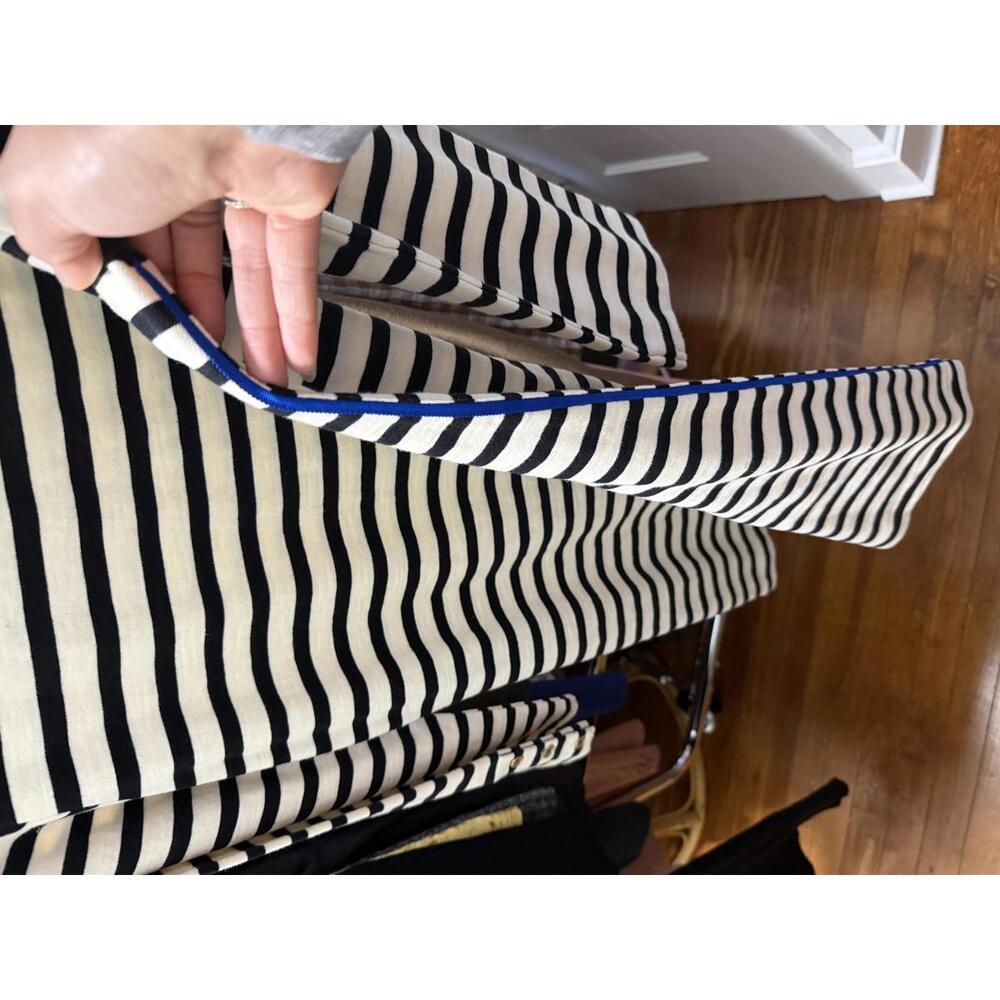 J.‎ Crew 100% Cotton striped dress black/ white/ cobalt - Picture 8 of 9